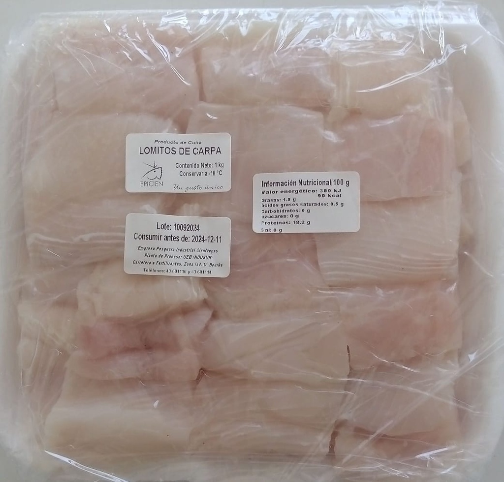 Lomitos de carpa congelados ( envase 1 kg) 